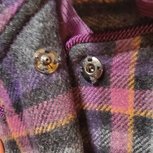 The Limited purple plaid wool blend cape jacket coat Academia Sherlock SZ small - Picture 8 of 14